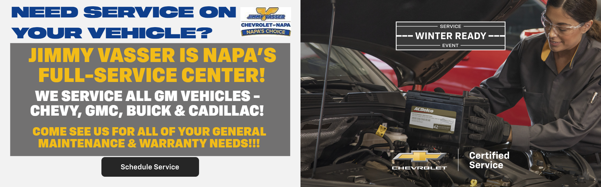 SCHEDULE YOUR VEHICLE SERVICE WITH JIMMY VASSER CHEVROLET